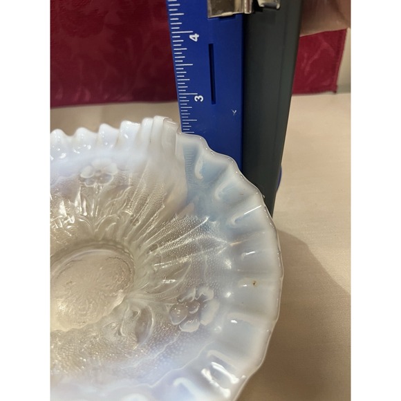 BEAUTIFUL! OPALESCENT BOWL WAVY WITH RUFFLED‎ EDGE 7 X 2.5 (832) - Picture 9 of 12